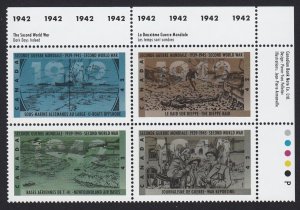 SECOND WORLD WAR WWII 1942 = Canada 1992 #1451a MNH UR BLOCK of 4