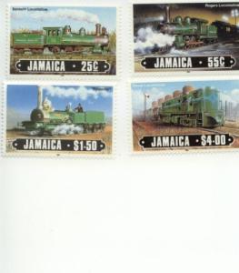 1984 Jamaica Early Railway Locomotives (Scott 583-86) MNH