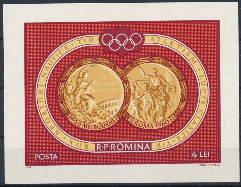 [I1577]   Romania 1960 Olympics good sheet very fine MNH