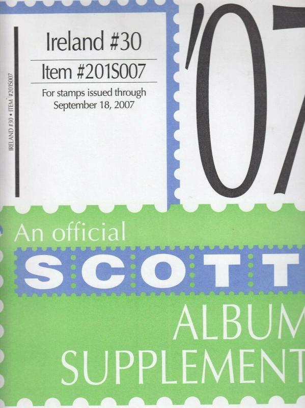 Scott Album Supplement Ireland #30 Stamps Through Sept 2007