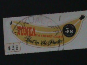 ​TONGA-SC# 226-LOVELY BEAUTIFUL BANANA SHAPE CUT STAMP CTO VF-HARD TO FIND