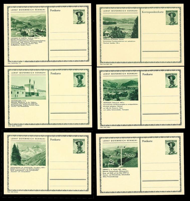 AUSTRIA (108) Scenery View Mixed Face Value Postal Cards c1950s ALL MINT UNUSED