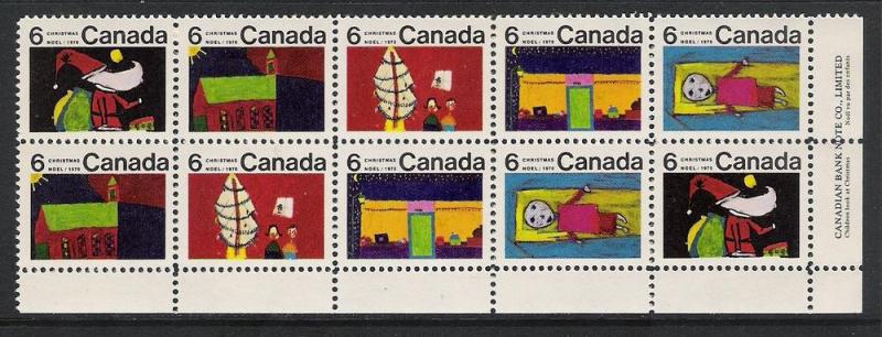 Canada Plate Block Christmas 1970 6