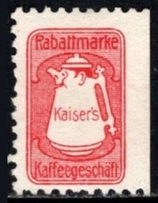 Vintage Germany Poster Stamp Store Coupon Discount Brand Kaiser's Coffee...