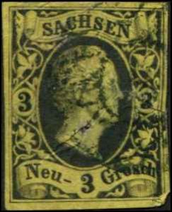 Germany Saxony SC# 8 King Fred Augustus 3ng Used TORN Space Filler  SCV 25.00