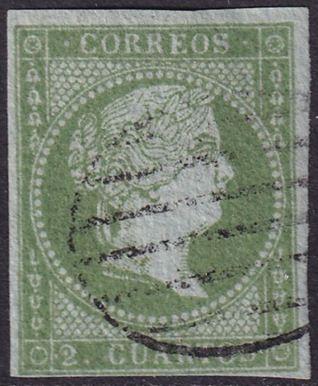 Spain 1855 Sc 36a used grill (parrilla) cancel experts backstamp