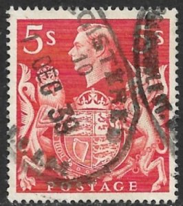 GREAT BRITAIN 1939-42 5sh ARMS Issue Sc 250 VFU