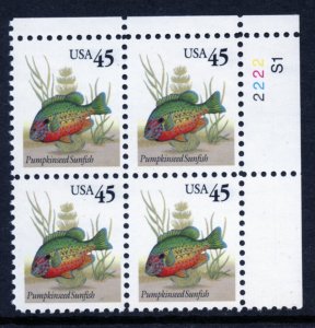 US SCOTT 2481 Pumpkinseed Sunfish Corner Block of 4 Mint NH