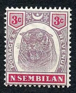 Negri Sembilan SG7 3c dull purple and carmine M/M Cat 18 pounds