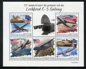 GUINEA 2023 55th ANN OF THE FIRST LOCKHEED C-5 GALAXY FLIGHT SHEET MINT NH