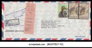 JAMAICA - 1982 REGISTERD ENVELOPE to U.S.A with Stamps