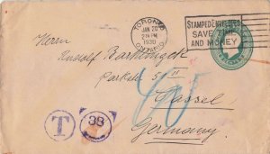 Canada 1930 Toronto POSTAGE DUE Postal Stationery Cover to Cassel Germany 