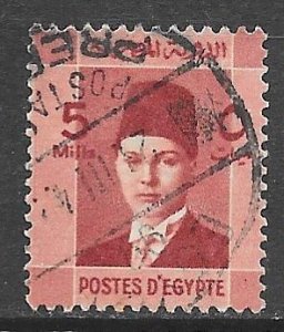 Egypt 210: 5m King Farouk, used, VF