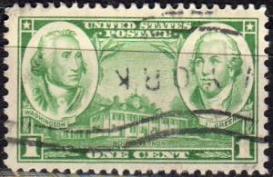 United States 785 - Used - 1c Washington /Greene /Mt Vernon (1936) (5)