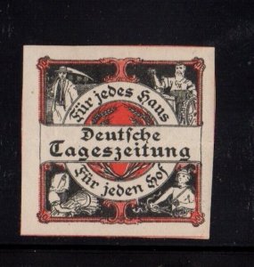 German Advertising Stamp- German Daily Press For Every Home For Every Court MH