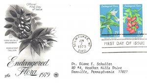 ENDANGERED FLORA SET OF 4 ON (2) ARTCRAFT CACHET COVERS FDC 1979