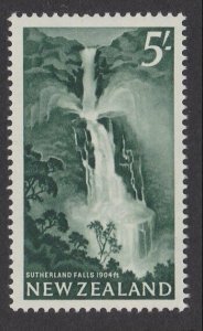 NEW ZEALAND 1960 5/- Waterfall fine MNH.....................................M262