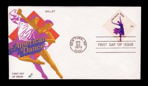 UNITED STATES 1978. FOUR FDC LOT. SCOTT # 1749-52. TOPIC: DANCE