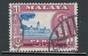 Malaya States - Perak 1957 Sultan Yussuf Izuddin Shah $1 Scott # 135 Used