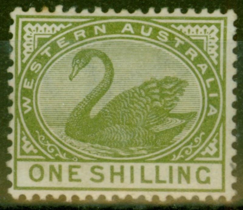 Western Australia 1885 1s Olive-Green SG102 Fine Mtd Mint