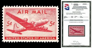 Scott C32 1946 5c Carmine Airmail Issue Mint Graded XF-Sup 95 NH with PSE CERT