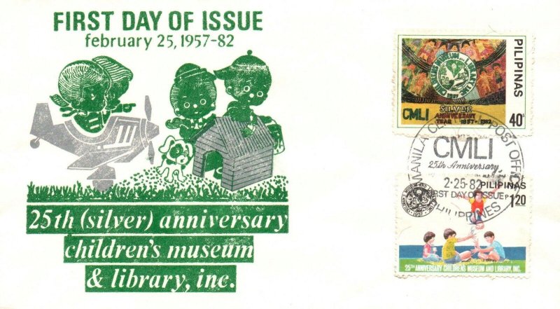 1982 FDC Phil - 25h Anniv Children's Museum & Library - Better Cachet - F27557