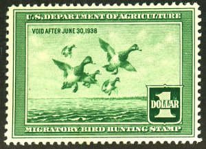 U.S. #RW4 MINT OG NH