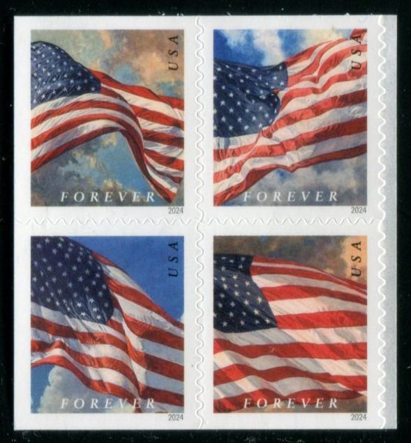 5886a US (68c) Flags w/Clouds-Sky SA, MNH bklt blk/4