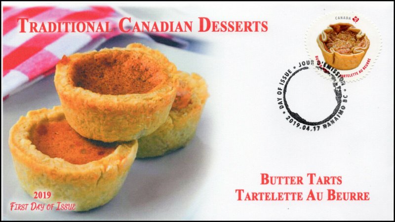 CA19-031, 2019, Traditional Canadian Desserts, Pictorial Postmark, First Day Cov