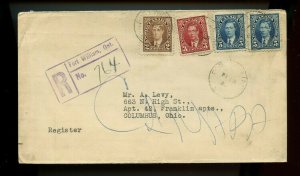 Fort William Ont. to USA Mufti 1938  Cover Canada