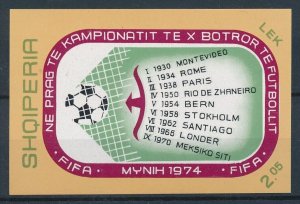 [112397] Albania 1973 World Cup football soccer Germany Souvenir Sheet MNH