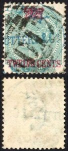 Straits Settlements SG7 12c on 4a Green  Cat 350  pounds