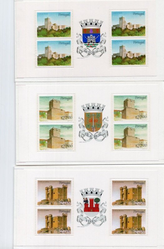 PORTUGAL 1988 ARCHITECTURE/CASTLES 6 STAMPS & 6 BOOKLETS W/PANE OF 4 STAMPS MNH