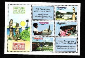 Vanuatu-Sc#363a-Unused NH sheet-Planes-World Communications-1983-