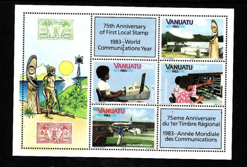 Vanuatu-Sc#363a-Unused NH sheet-Planes-World Communications-1983-