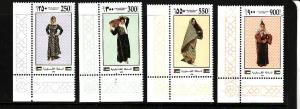 Palestinian Authority-Sc#30-3-unused NH set-Traditional Costumes-1995-