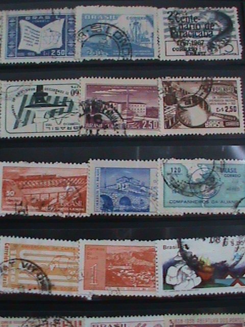 ​BRAZIL STAMPS:35 DIFFERENT  BRAZIL USED STAMPS #BR-O HIGH CATALOG VALUE,