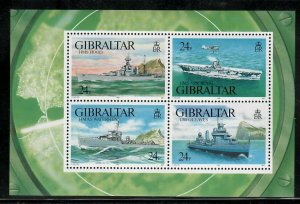 Gibraltar 1993 World War II Warships,MNH Souvenir Sheet, # 630