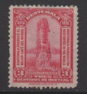 Guatemala   Scott#  258  used  single