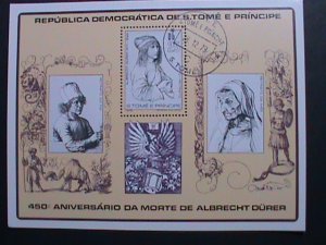 ​ST.THOMAS 1979 SC#528-ALBRECHT DURER 450TH DEATH ANNIVERASARY S/S CTO-NH  VF