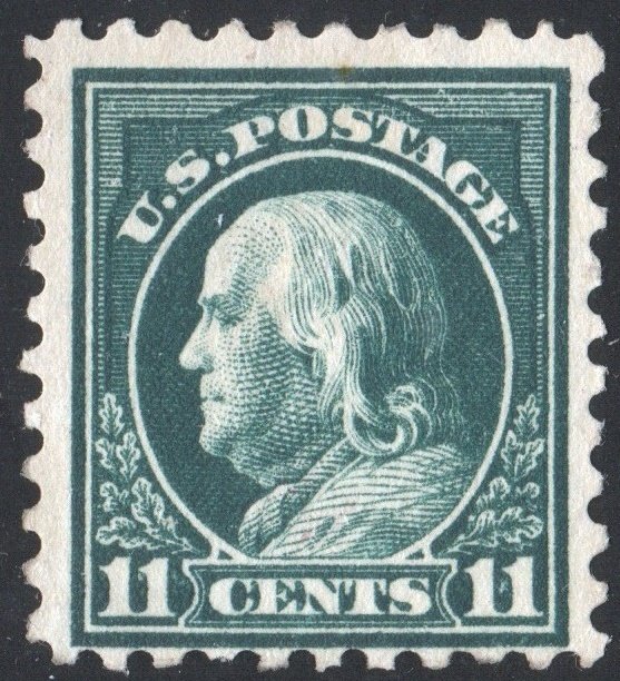 SC#473 11¢ Franklin Single (1916) MH/Tropical Gum