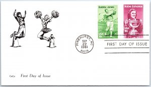 U.S. FIRST DAY COVER BOBBY JONES & BABE ZAHARIAS FAMOUS SPORTS COCO CACHET 1981