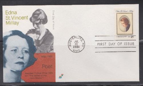 1926 Edna St Vincent Millay Unaddressed Spectrum FDC