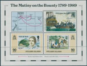 Pitcairn Islands 1989 SG347 Bounty Tripartite MS MNH