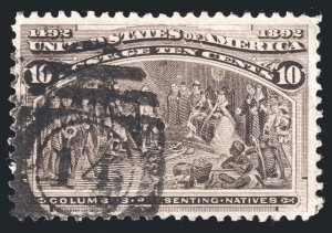 US Scott 237 Used 10 Cent Black Brown Columbian Expo 1893 Lot T157