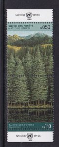United Nations Geneva  #165-166a  MNH  1988 survival of the forest . pair