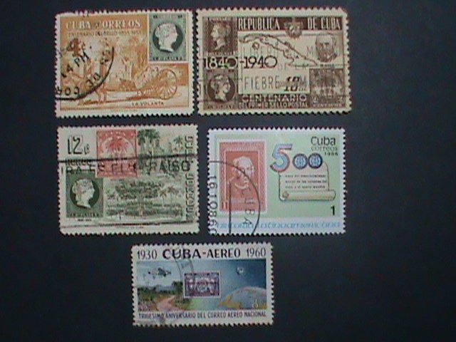 CUBA-STAMPS ON STAMPS VERY OLD CUBA USED STAMP-VERY FINE