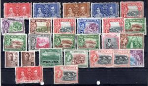  DOMINICA LOT KGV TO QE MOUNTED MINT RANGE
