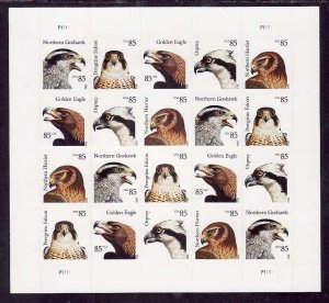 USA-Sc#4608-12- id12-unused NH sheet-Birds of Prey-Hawks-2012-