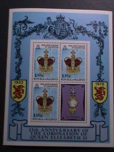 MALDIVES ISLAND-1978-25TH ANNIVERSARY-CORONATION-QUEEN ELIZABETH II S/S MNH